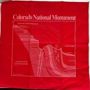 Colorado National Monument Bandana Handkerchief Red Vintage
